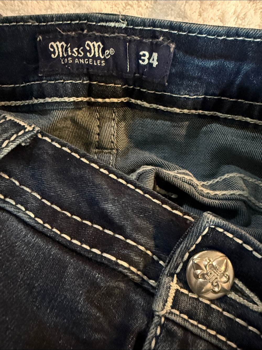 Miss Me Dark Blue Bootcut Jeans - Picture 3 of 4